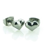 Titanium Heart Stud Earrings - 0569-01